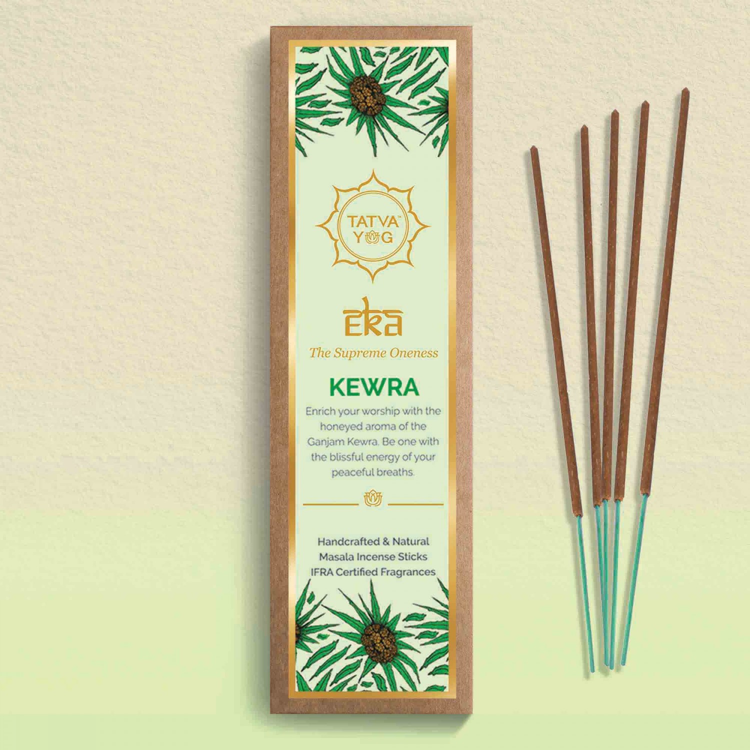 tatva-yog-|-eka-the-supreme-oneness-rose-|-sandal-|-jasmine-|-kewra-|-musk-natural-masala-incense-sticks-pack-of-5
