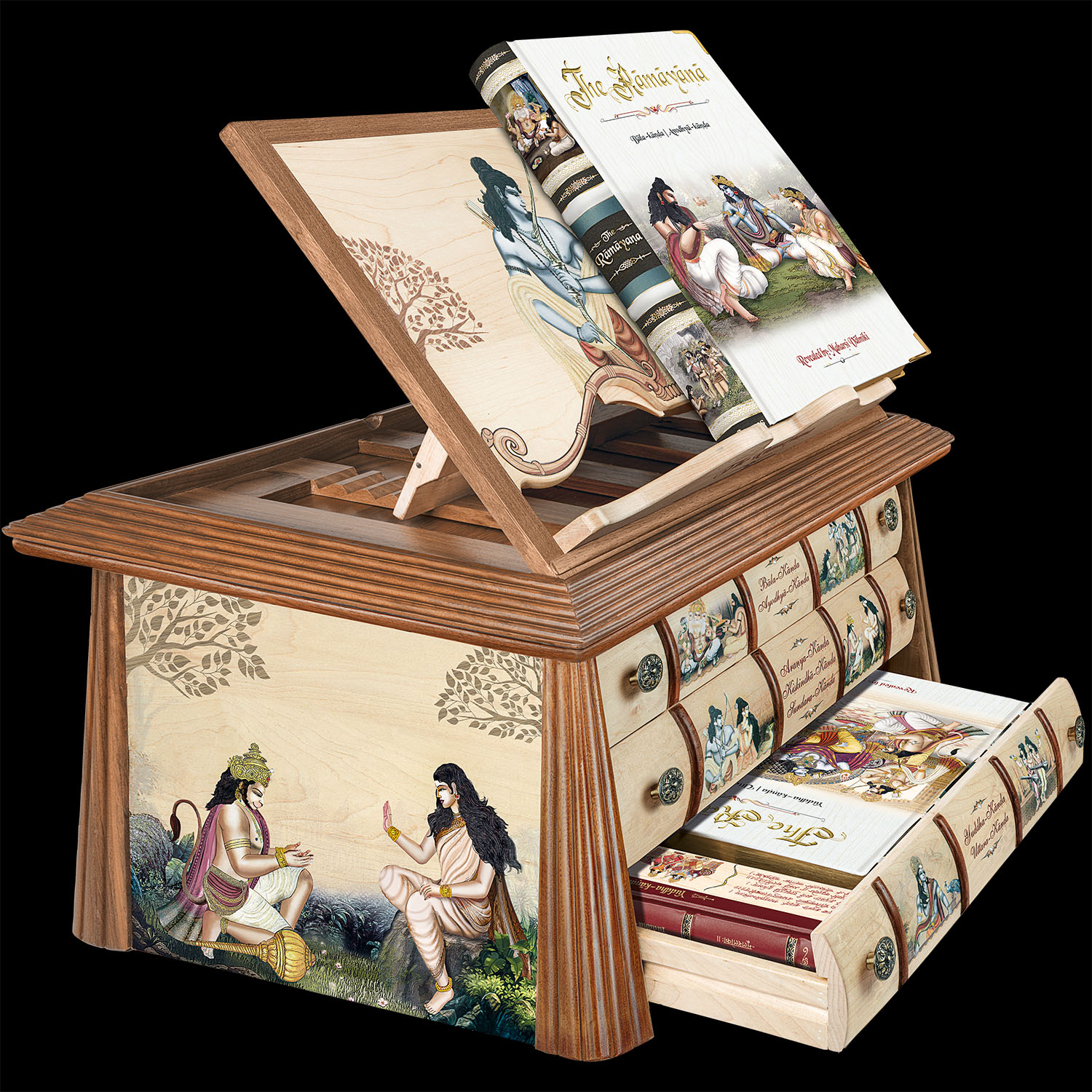 the-ramayana-signature-edition-book-with-wooden-box-&-reading-stand-