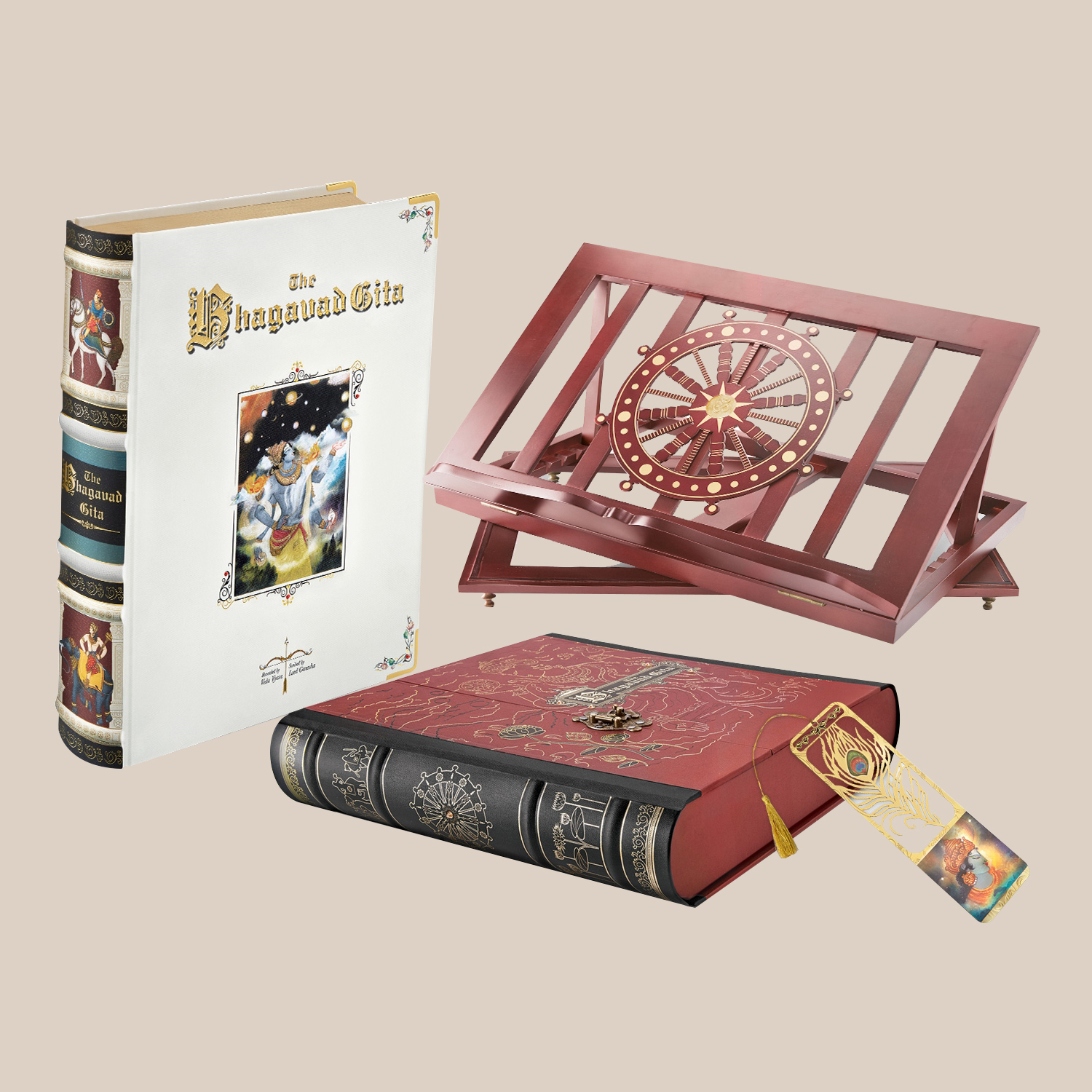 The Bhagavad Gita Book With Reading Stand