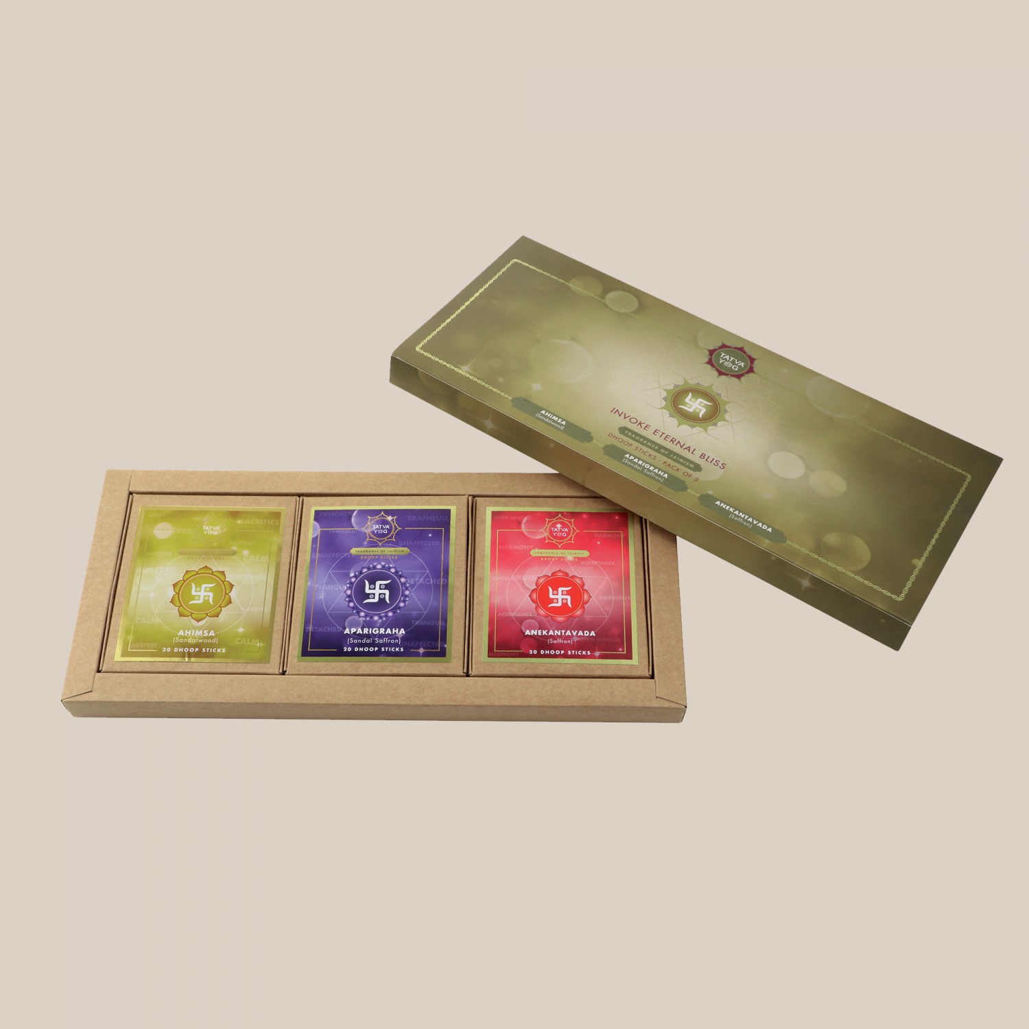 Tatva Dhoop Sticks - 3 Pack Jainism Gift Box